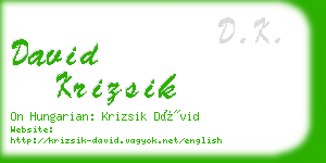 david krizsik business card